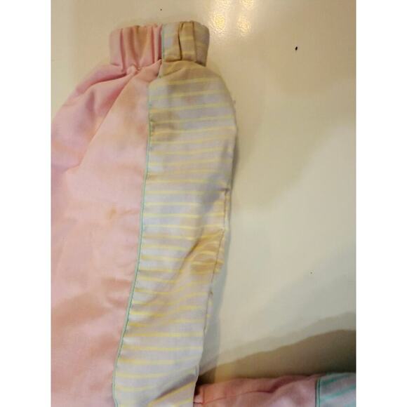 Vintage 80s Baby Girl Jacket Romper Set Pastel Train Animals Overalls Snap 6-9M - Picture 4 of 8